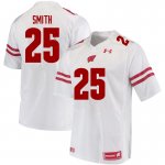 Men's Wisconsin Badgers NCAA #25 Isaac Smith White Authentic Under Armour Stitched College Football Jersey ZB31M57FT